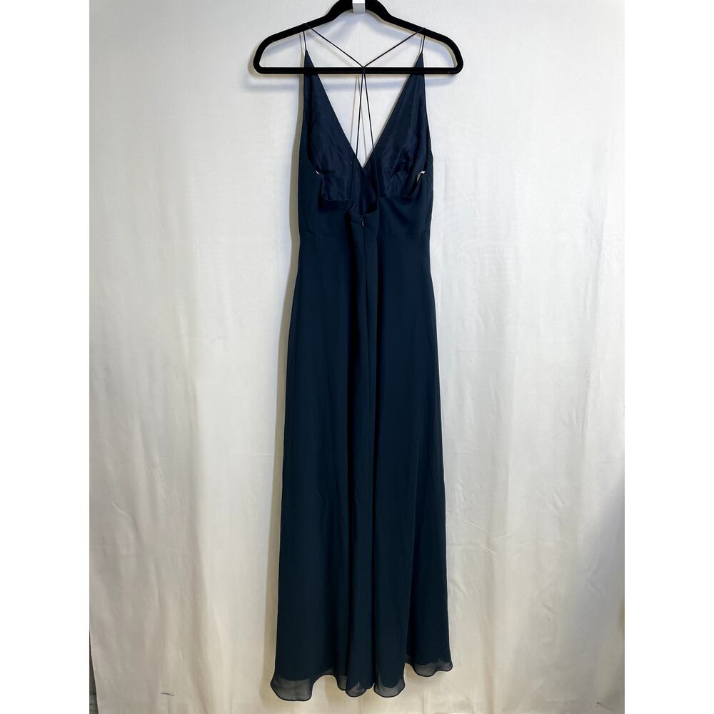 JENNY YOO COLLECTION Navy Blue Farrah Bridesmaids Gown Dress Fully Lined Size 10 - Picture 6 of 12